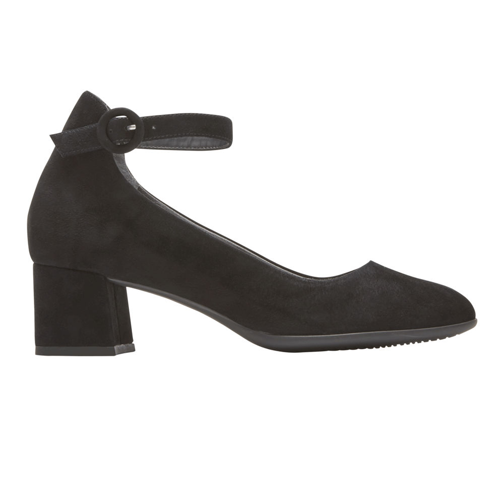 Sapatos De Salto Rockport Mulher Pretas - Total Motion Novalie Ankle-Strap - 16893WCFM